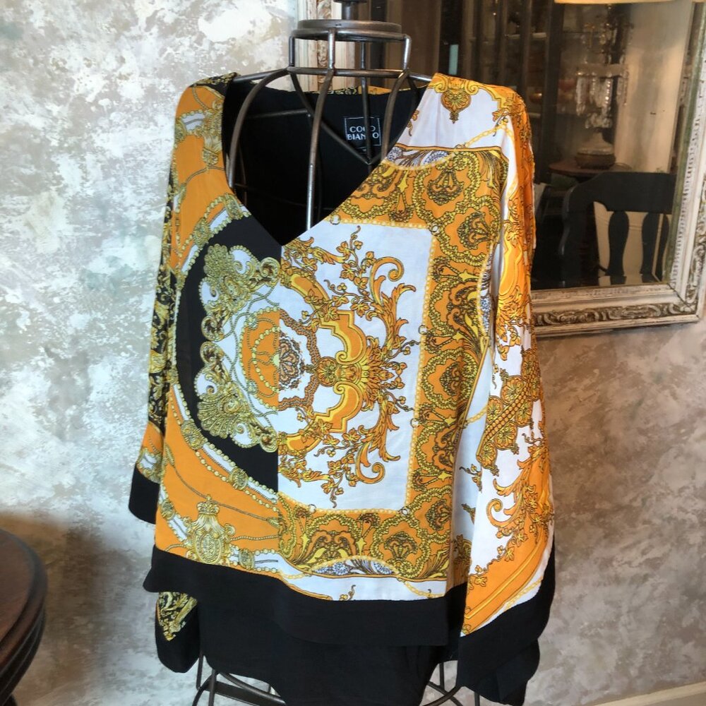 Coco Bianco Cold Shoulder Print Top Size M - image 2